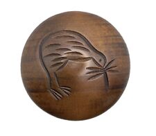 Rotorua New Zealand Trinket Box Lidded Hand Carved Wooden Kiwi Bird picture