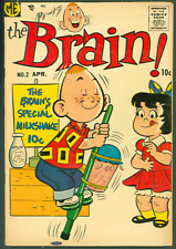 VTG 1957 Magazine Enterprises Comic The Brain #2 VG Pogo Stick Cover picture