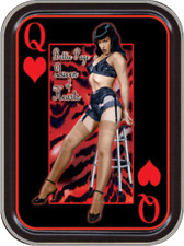 Bettie Page Queen of Hearts Stash Tin Storage Container 4.37