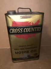 Rare Vintage Cross Country Motor Oil 10 Quart oil Can picture