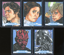 2018 Topps Star Wars Galactic Files Sketch Card - Rich Hennemann - 5 Card Lot picture