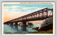 Columbia PA-Pennsylvania RR Bridge Over Susquehanna River Vintage c1919 Postcard picture