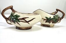 McCoy American Art Pottery Ivy Pattern Sugar And Creamer Bowl Set Vintage picture