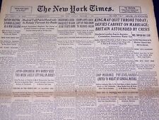 1936 DEC 3 NEW YORK TIMES - KING MAY QUIT THRONE TODAY - NT 2081 picture