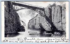 1906 PASSAIC FALLS PATERSON NEW JERSEY*I STERN POSTCARD*MICA EMBELLISHED*BRIDGE picture