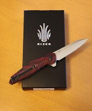 KIZER SPOT / V3620C1 FOLDING KNIFE BLACK & RED G10 2.91