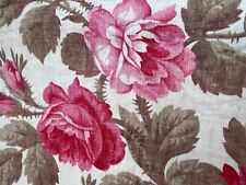 Antique 19th C French Fabric Pink Roses Beautiful picture
