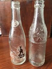 Vintage Set of 2 Brownie Clear Beverage Bottle ~ picture