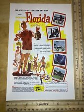 1954 Florida Travel & Tourism Original Vintage Magazine Ad picture