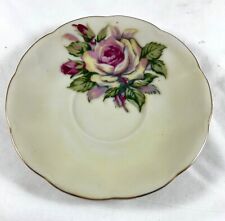 LEFTON CHINA Hand Painted Rose Floral Tea Cup Saucer w/ Gold Trim (438) picture