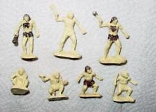 Marx 1950s - 7 Cavemen Prehistoric Dinosaur Playset Figures (EX) Tan picture