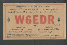 1932 Early Ham Radio (QSL) Card Call Letters W6EDR From Berkeley Ca picture