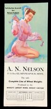 1953 Sept Pinup Artist Signed Ink Blotter Minneapolis Minn A N Nelson picture