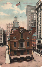Old Tate (State) House-Boston MA-1910 posted misspelled German postcard picture