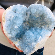 6.5LB Natural blue celestite geode quartz crystal mineral specimen healing picture