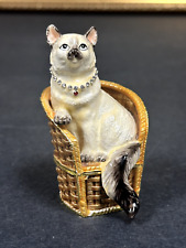 Vintage Dog Enamel Bejeweled Trinket Box. picture