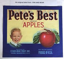 Pete's Best Brand Apple Crate Label - Printer Error picture
