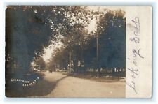 Lee Center Illinois Street View 1907 RPPC Photo Vintage Antique Postcard picture