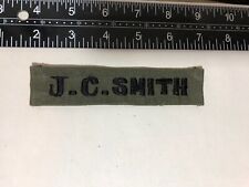 J. C. Smith O.D. green Military uniform nametape.  picture