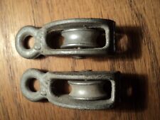 Lot of 2  Small Vintage Single Pulley Galvanized 3/4”  Unused picture