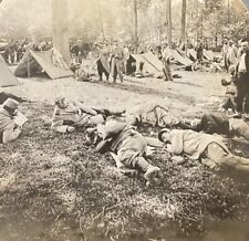 WWI French Artillerymen Camp Tents Rest After Trench Warfare Keystone 18603 SB7 picture
