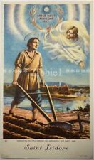 St. Isidore, Vintage 1942 Holy Devotional Card. picture