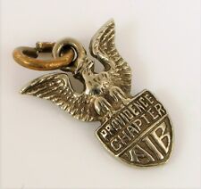 VINTAGE 1957 14K WHITE GOLD PROVIDENCE CHAPTER AIB RHODE ISLAND EAGLE CHARM  picture
