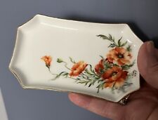 Trinket Pin  Tray Giraud Limoges France Orange Poppies Handpainted Signed picture