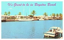 c1960s Its Great to be in Boynton Beach FL Waterway Homes Unposted Postcard F8 picture