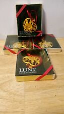  Lunt Gold tone heart  ornaments. Our first Christmas 1999 . Lot of 4 picture