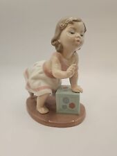  LLADRO Porcelain Figurine #6428 - MY FIRST STEP Baby Girl on a Block  picture