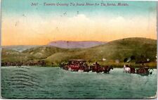 Postcard Mexico Tourists Crossing Tia Juana River for Tia Juana picture