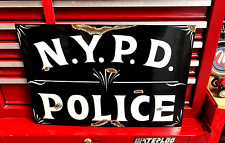 Vintage Hand Painted NYPD POLICE STATION Department Sign New York Officer Gift  picture
