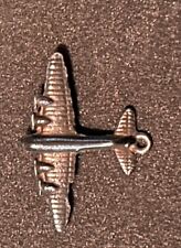 VINTAGE Old Metal AIRPLANE Plane Charm Cracker Jack Toy Prize picture