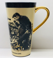 Elvis By Vandor Travel Mug. Black And White Gold Handle and Signature 6