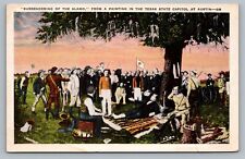 Austin TX c1920 Surrendering of the Alamo Painting TX State Capitol Postcard G4 picture