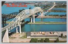 Postcard The Soo Locks Sault Ste. Marie Michigan Upper Peninsula picture