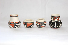 4 Vintage Acoma Native American Pottery Miniature Bowl vase Signed lot picture