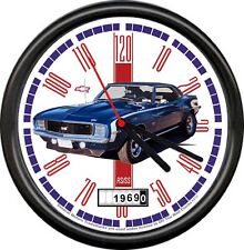 Licensed 1969 Camaro Z28 RS/SS Blue Muscle Car General Motors Sign Wall Clock picture