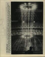 1974 Press Photo Light shining through New Orleans Superdome during construction picture