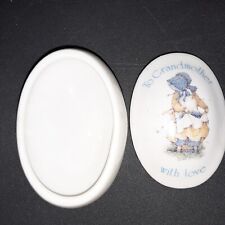 Vintage Holly Hobbie Trinket Box Grandmother Gift  1981 Porcelain 3 inches picture