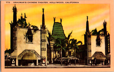 Vintage 1930's Grauman's Chinese Theater, Hollywood California CA Postcard picture