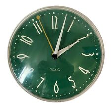 Vintage MCM Westclox Green White Kitchen Wall Clock Electric Works Great picture
