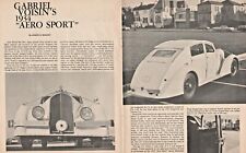 1969 Gabriel Voisin's 1934 Aero Sport - 4-Page Vintage Automobile Article picture