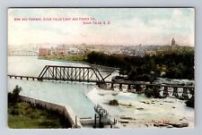 Sioux Falls SD-South Dakota, Dam and Forebay, Antique Vintage Souvenir Postcard picture