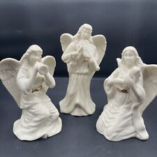 Lenox Set Of 3 Angels With Gold Belts 3 Musicians Playing Horn, Violin, & Harp picture