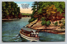 Wisconsin Dells Through the Narrows c1947 Linen WI Postcard picture