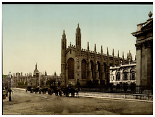 England. Cambridge. King's College. Vintage Photochrome by P.Z, Photochrome Z picture