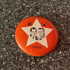 Vintage 1968 Richard Nixon & Agnew Presidential Campaign Collectible Pin Button picture