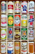 TOUGH Lot Of 20 1970s & 1980s Beer Cans Bottom Opened EMPTY beer cans picture